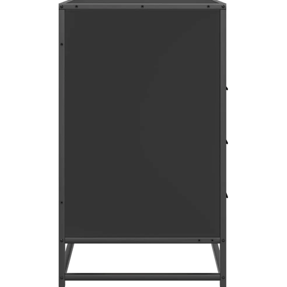 vidaXL Ladekast 70x41x70 cm bewerkt hout zwart