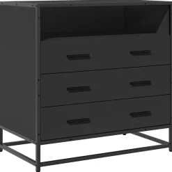 vidaXL Ladekast 70x41x70 cm bewerkt hout zwart