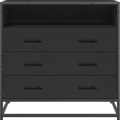 vidaXL Ladekast 70x41x70 cm bewerkt hout zwart