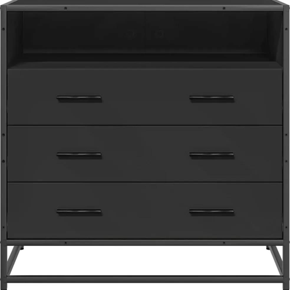 vidaXL Ladekast 70x41x70 cm bewerkt hout zwart