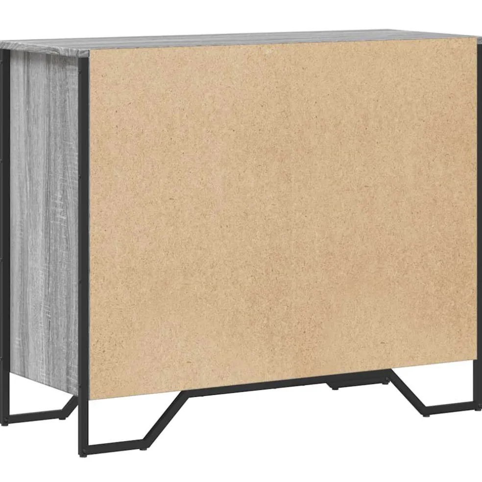 vidaXL Ladekast 91x35,5x74,5 cm bewerkt hout grijs sonoma eikenkleurig