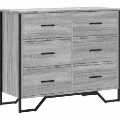 vidaXL Ladekast 91x35,5x74,5 cm bewerkt hout grijs sonoma eikenkleurig
