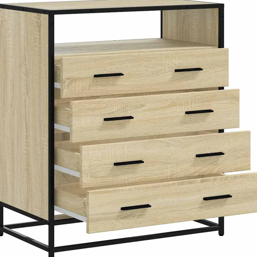 vidaXL Ladekast 70x41x83,5 cm bewerkt hout sonoma eikenkleurig