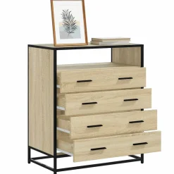 vidaXL Ladekast 70x41x83,5 cm bewerkt hout sonoma eikenkleurig