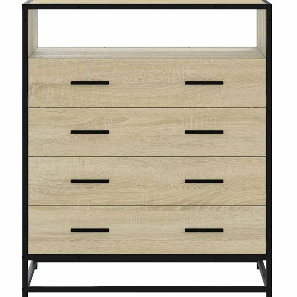 vidaXL Ladekast 70x41x83,5 cm bewerkt hout sonoma eikenkleurig