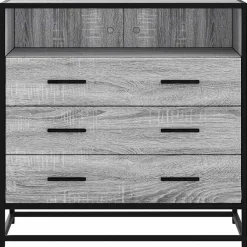 vidaXL Ladekast 70x41x70 cm bewerkt hout grijs sonoma eikenkleurig