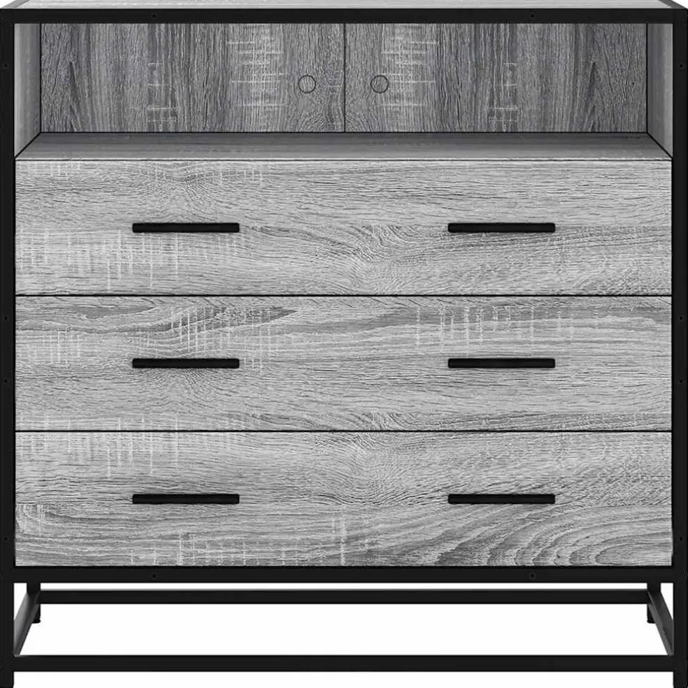 vidaXL Ladekast 70x41x70 cm bewerkt hout grijs sonoma eikenkleurig