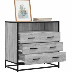 vidaXL Ladekast 70x41x70 cm bewerkt hout grijs sonoma eikenkleurig