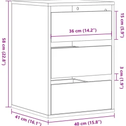 vidaXL Ladekast 40x41x58 cm bewerkt hout grijs sonoma eikenkleurig