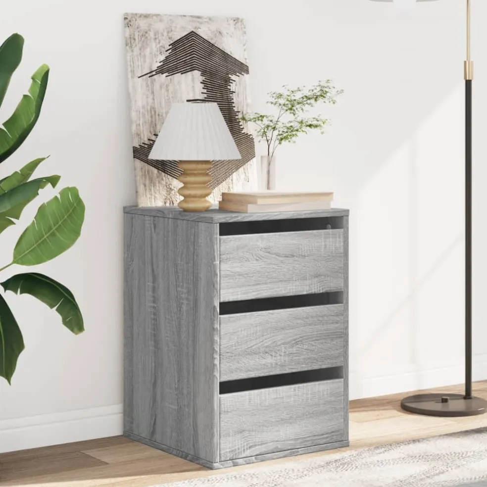 vidaXL Ladekast 40x41x58 cm bewerkt hout grijs sonoma eikenkleurig