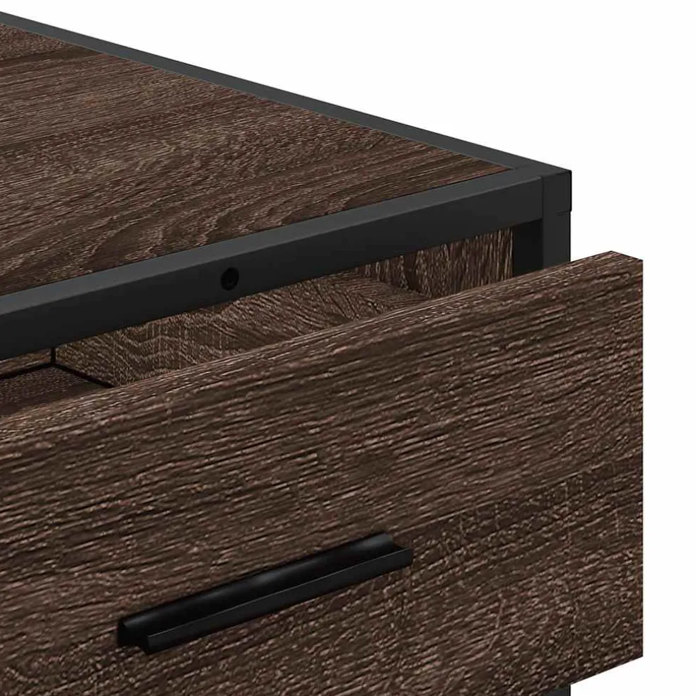 vidaXL Ladekast 70x41x56 cm bewerkt hout bruin eikenkleur