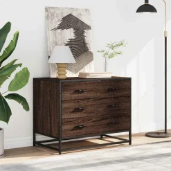 vidaXL Ladekast 70x41x56 cm bewerkt hout bruin eikenkleur
