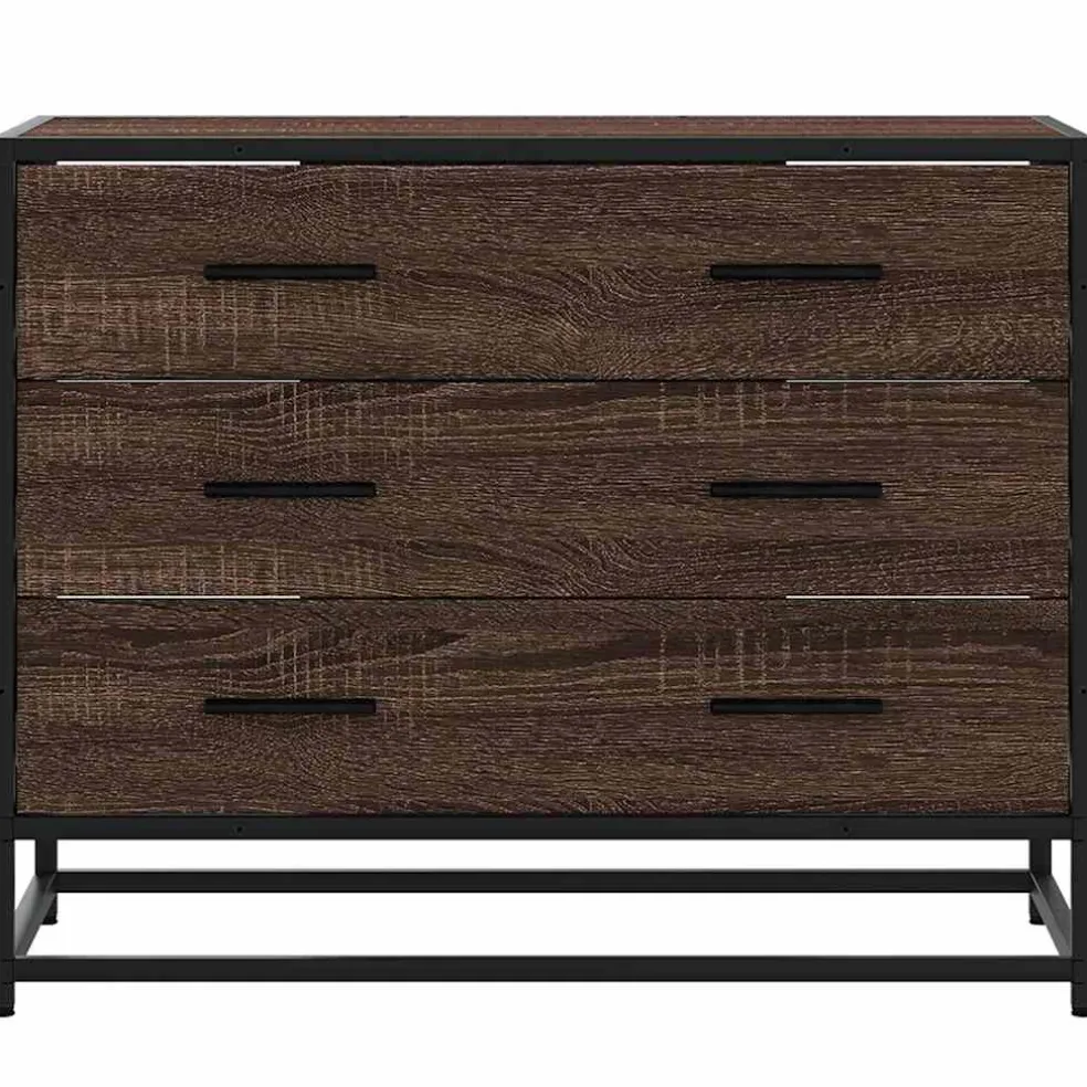vidaXL Ladekast 70x41x56 cm bewerkt hout bruin eikenkleur