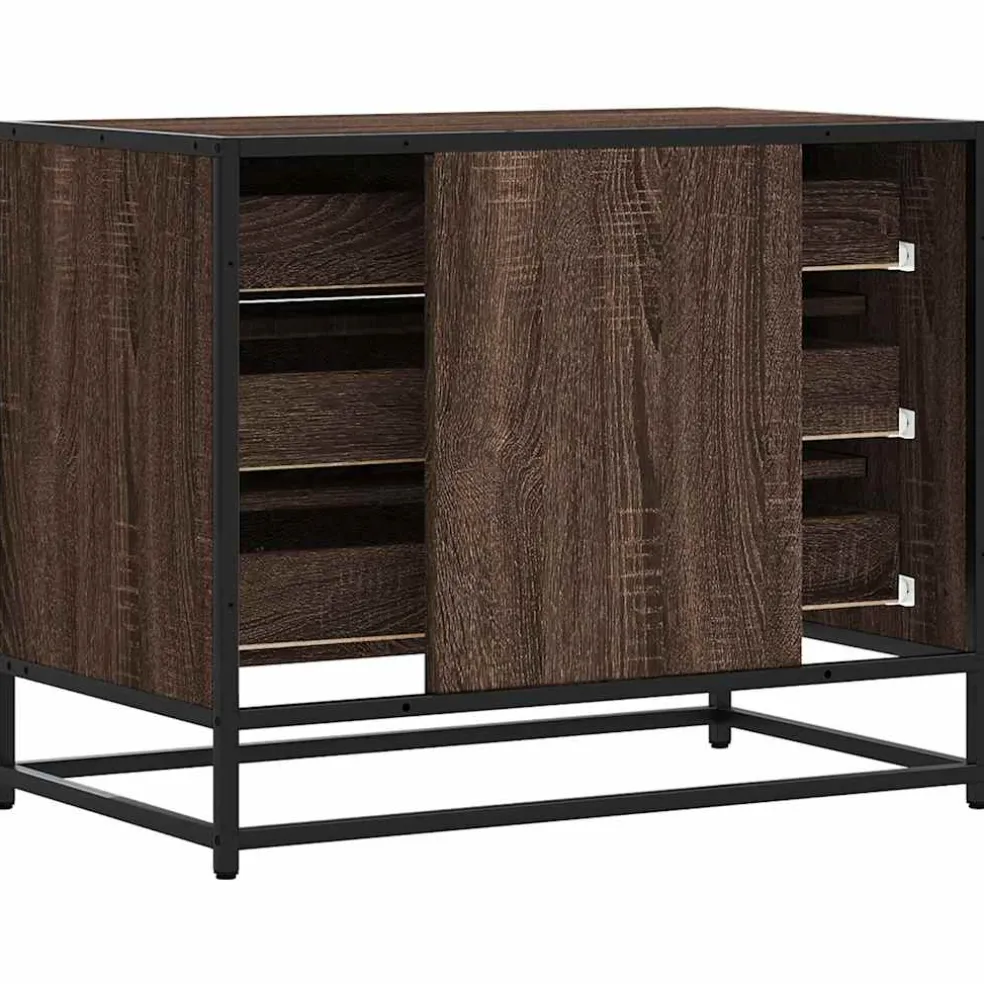 vidaXL Ladekast 70x41x56 cm bewerkt hout bruin eikenkleur