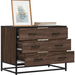vidaXL Ladekast 70x41x56 cm bewerkt hout bruin eikenkleur