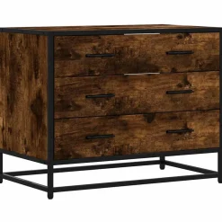vidaXL Ladekast 70x41x56 cm bewerkt hout gerookt eikenkleurig