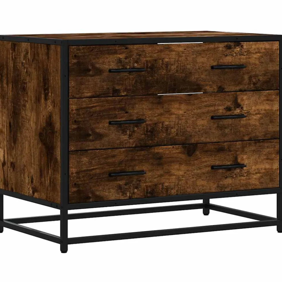 vidaXL Ladekast 70x41x56 cm bewerkt hout gerookt eikenkleurig