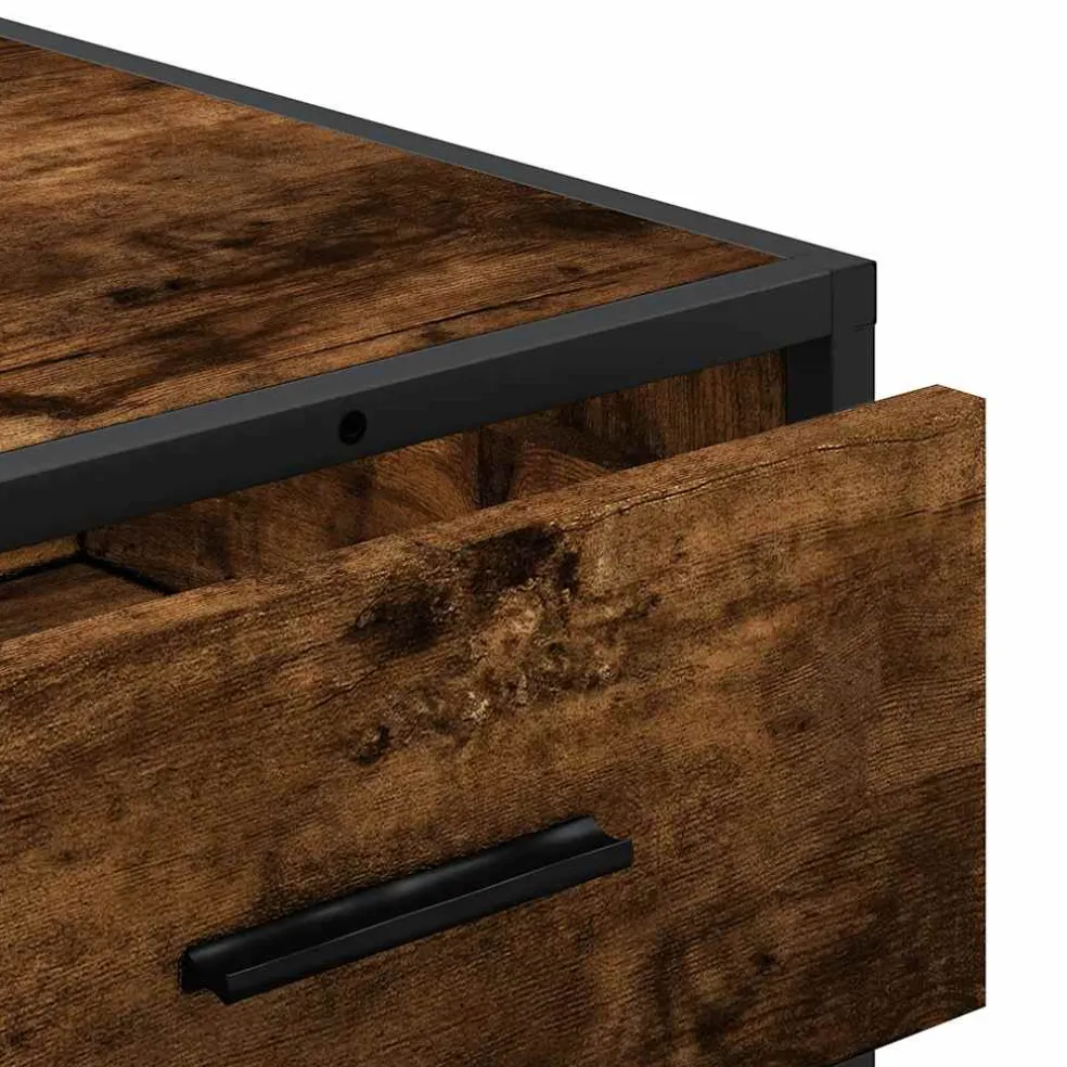 vidaXL Ladekast 70x41x56 cm bewerkt hout gerookt eikenkleurig