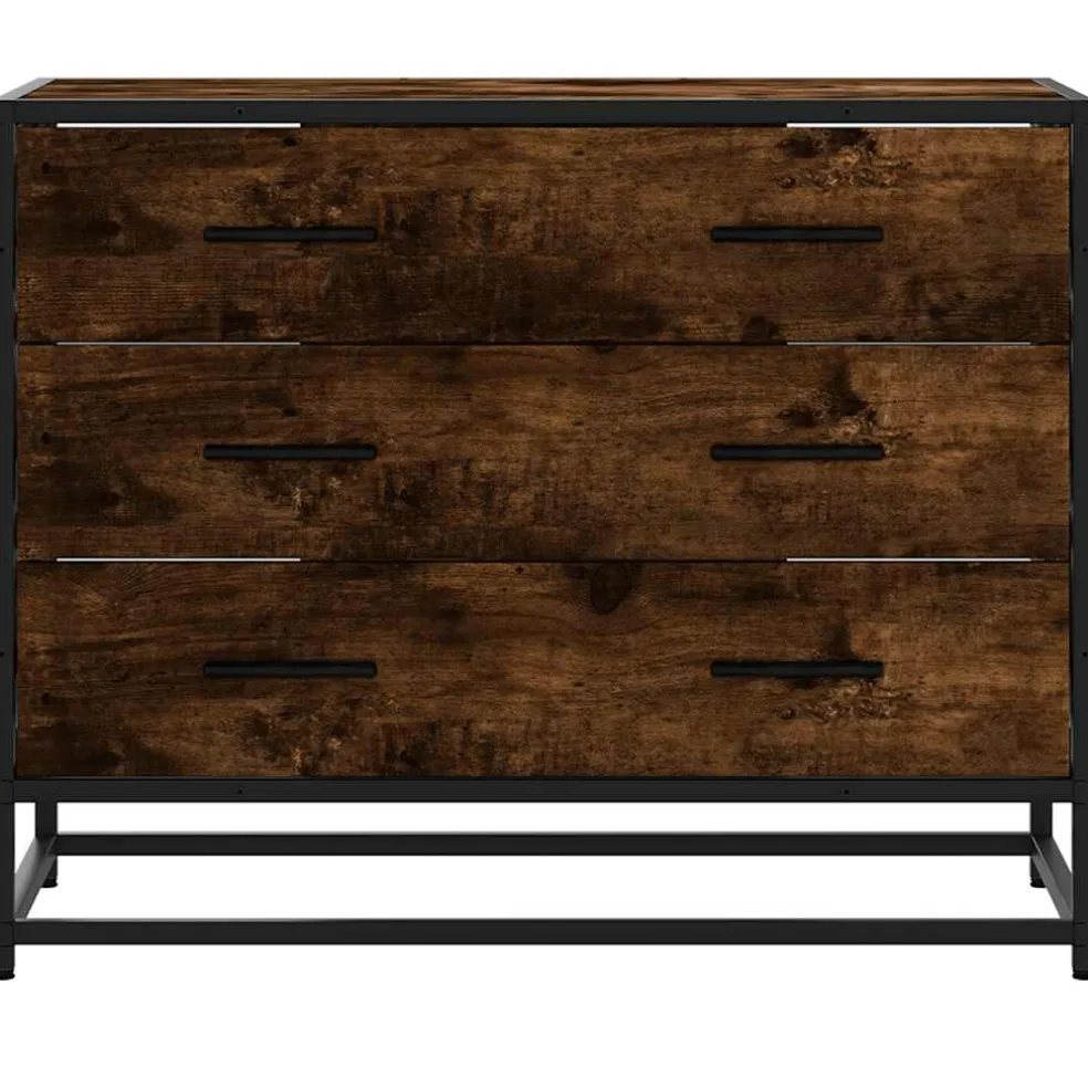 vidaXL Ladekast 70x41x56 cm bewerkt hout gerookt eikenkleurig