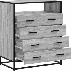 vidaXL Ladekast 70x41x83,5 cm bewerkt hout grijs sonoma eikenkleurig