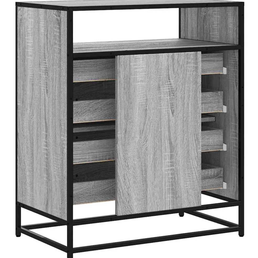 vidaXL Ladekast 70x41x83,5 cm bewerkt hout grijs sonoma eikenkleurig