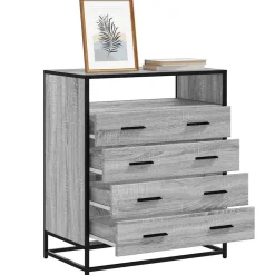 vidaXL Ladekast 70x41x83,5 cm bewerkt hout grijs sonoma eikenkleurig