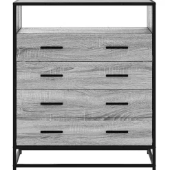 vidaXL Ladekast 70x41x83,5 cm bewerkt hout grijs sonoma eikenkleurig