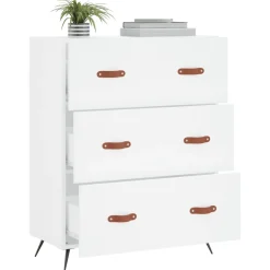 vidaXL Ladekast 69,5x34x90 cm bewerkt hout wit