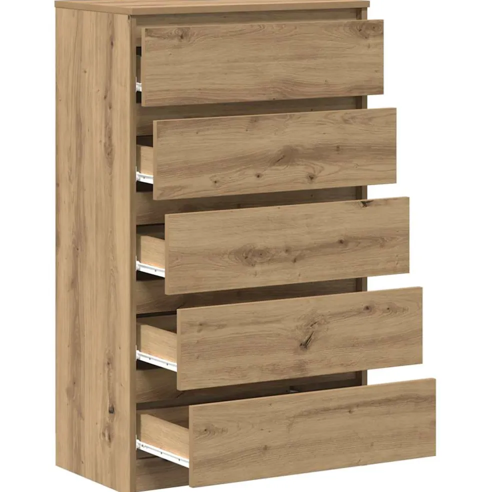 vidaXL Ladekast 60x36x103 cm bewerkt hout artisanaal eikenkleur