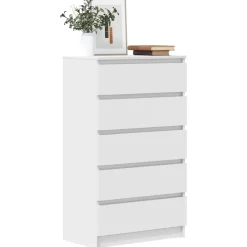 vidaXL Ladekast 60x36x103 cm bewerkt hout wit