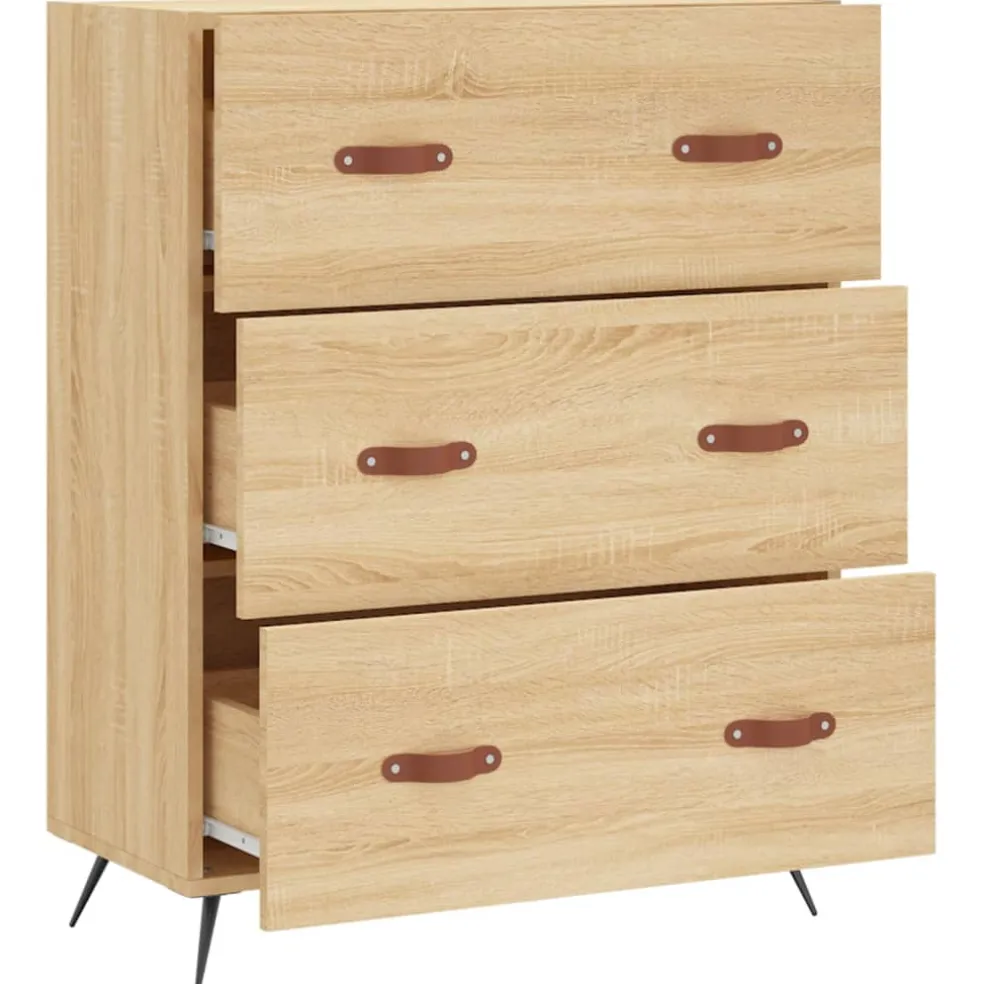 vidaXL Ladekast 69,5x34x90 cm bewerkt hout sonoma eikenkleurig