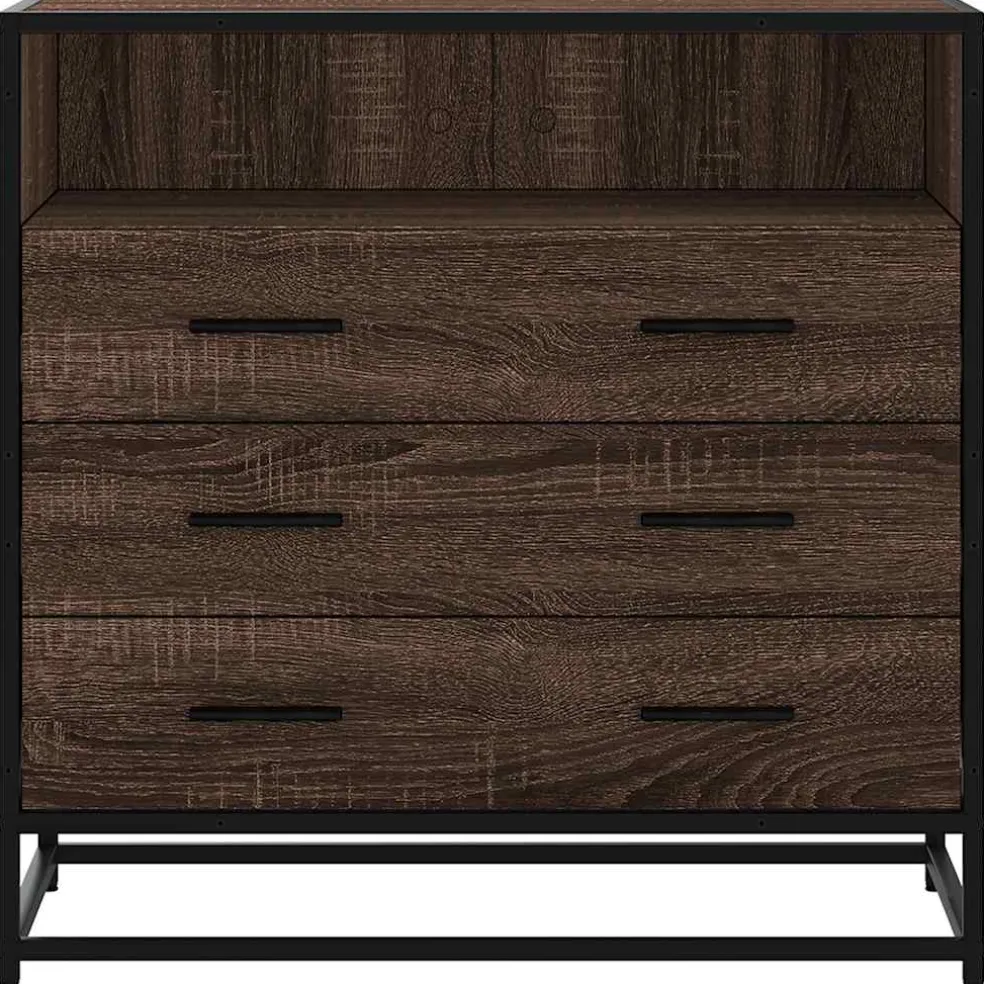 vidaXL Ladekast 70x41x70 cm bewerkt hout bruin eikenkleur