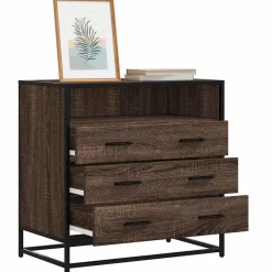 vidaXL Ladekast 70x41x70 cm bewerkt hout bruin eikenkleur