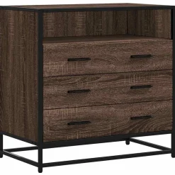 vidaXL Ladekast 70x41x70 cm bewerkt hout bruin eikenkleur