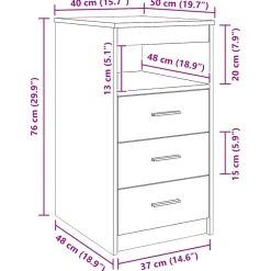vidaXL Ladekast 40x50x76 cm bewerkt hout wit