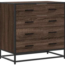 vidaXL Ladekast 70x41x70 cm bewerkt hout bruin eikenkleur