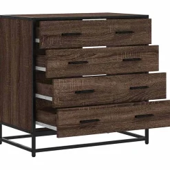 vidaXL Ladekast 70x41x70 cm bewerkt hout bruin eikenkleur