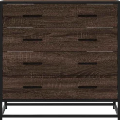 vidaXL Ladekast 70x41x70 cm bewerkt hout bruin eikenkleur