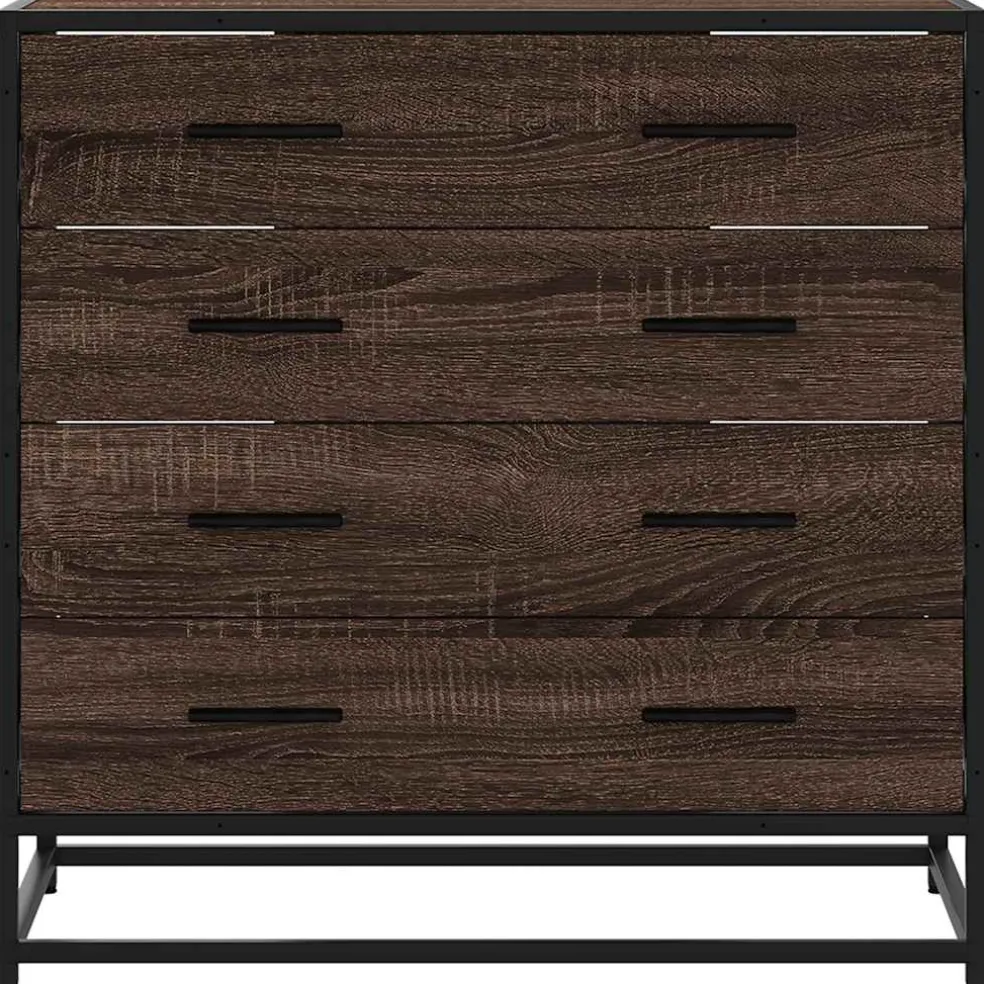 vidaXL Ladekast 70x41x70 cm bewerkt hout bruin eikenkleur