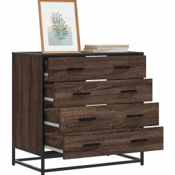 vidaXL Ladekast 70x41x70 cm bewerkt hout bruin eikenkleur