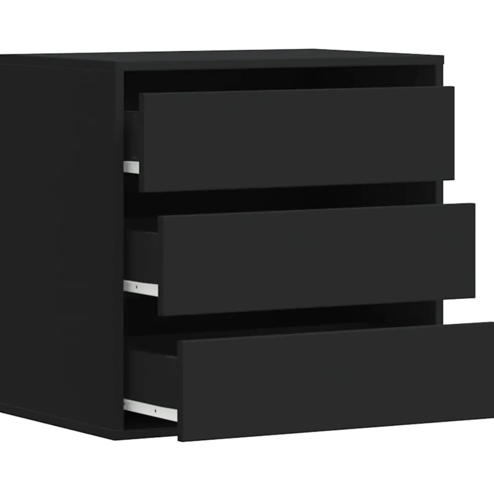 vidaXL Ladekast 60x41x58 cm bewerkt hout zwart