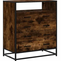 vidaXL Ladekast 70x41x83,5 cm bewerkt hout gerookt eikenkleurig