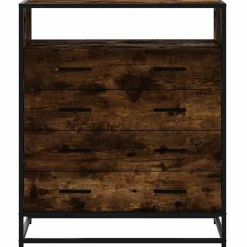 vidaXL Ladekast 70x41x83,5 cm bewerkt hout gerookt eikenkleurig