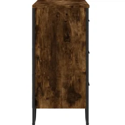 vidaXL Ladekast 91x35,5x74,5 cm bewerkt hout gerookt eikenkleurig