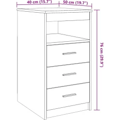 vidaXL Ladekast 40x50x76 cm bewerkt hout artisanaal eikenkleur
