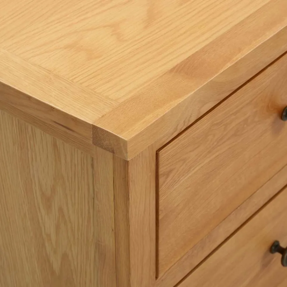 vidaXL Ladekast 80x33,5x75 cm massief eikenhout