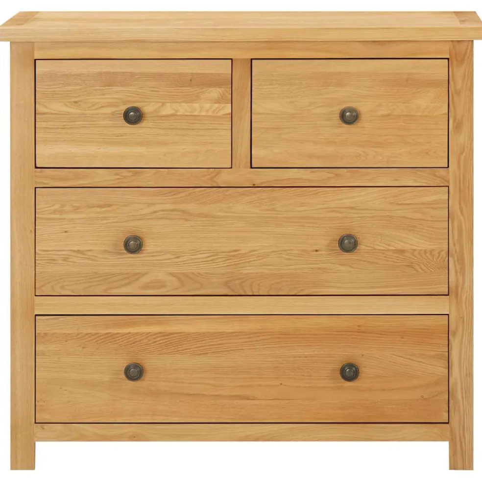 vidaXL Ladekast 80x33,5x75 cm massief eikenhout