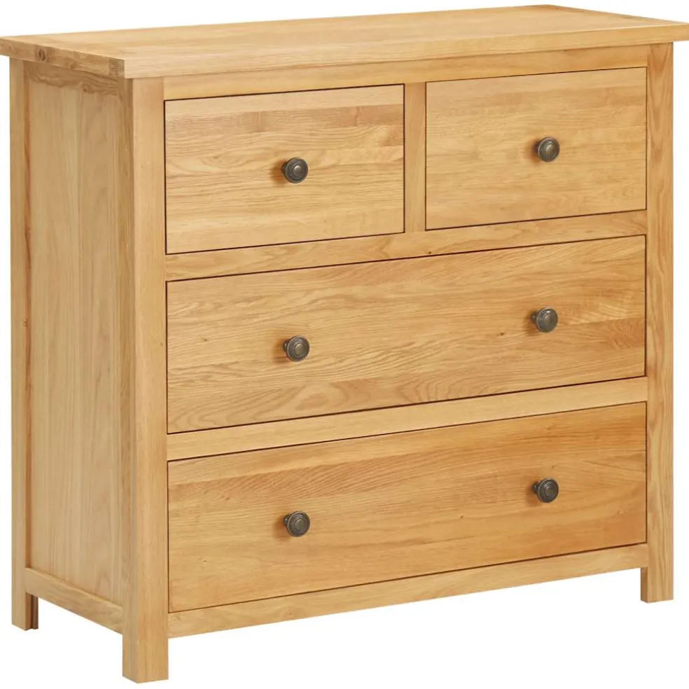 vidaXL Ladekast 80x33,5x75 cm massief eikenhout