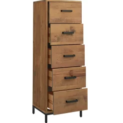 vidaXL Ladekast 42x35x110 cm massief grenenhout