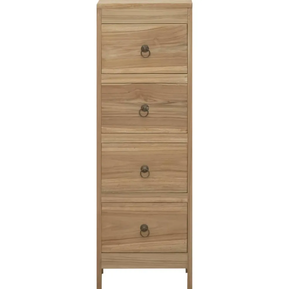 vidaXL Ladekast 30x30x90 cm massief teakhout
